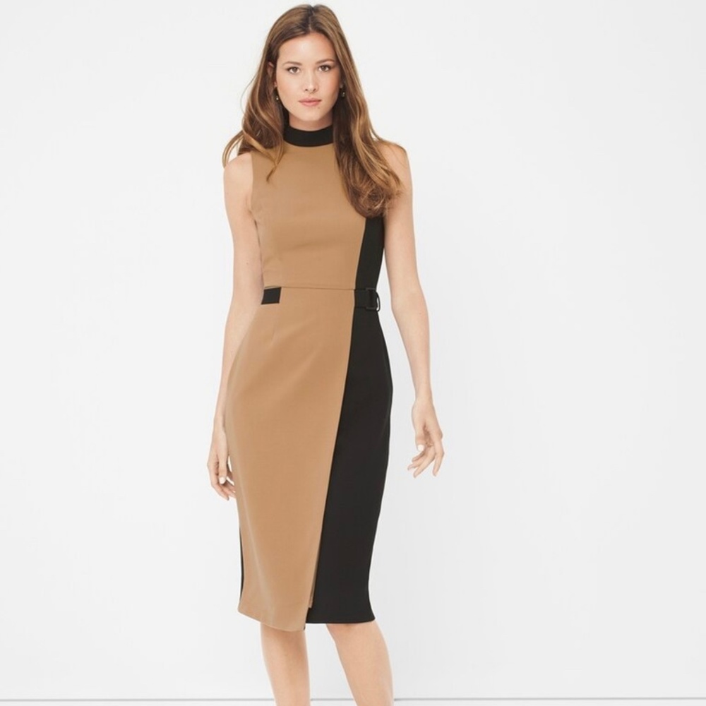 Mock Neck Sheath Dress- Very light wear